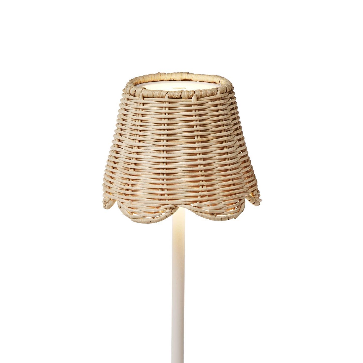 Rattan Lamp Shade Cover with Scallop Edge