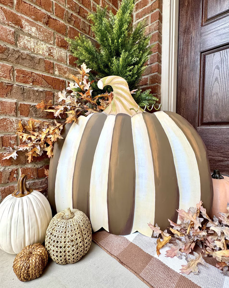 Large Chocolate Striped Pumpkin