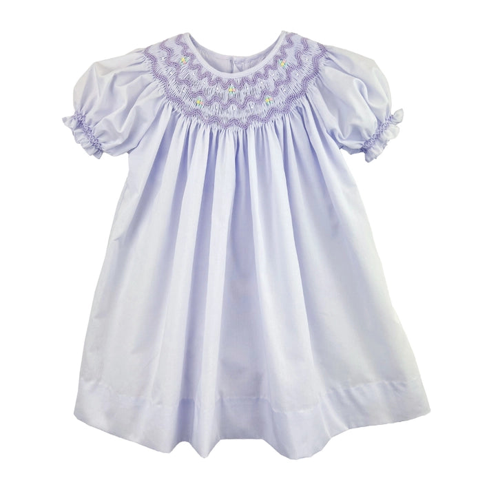 Lavender Daygown with Wave Smocking