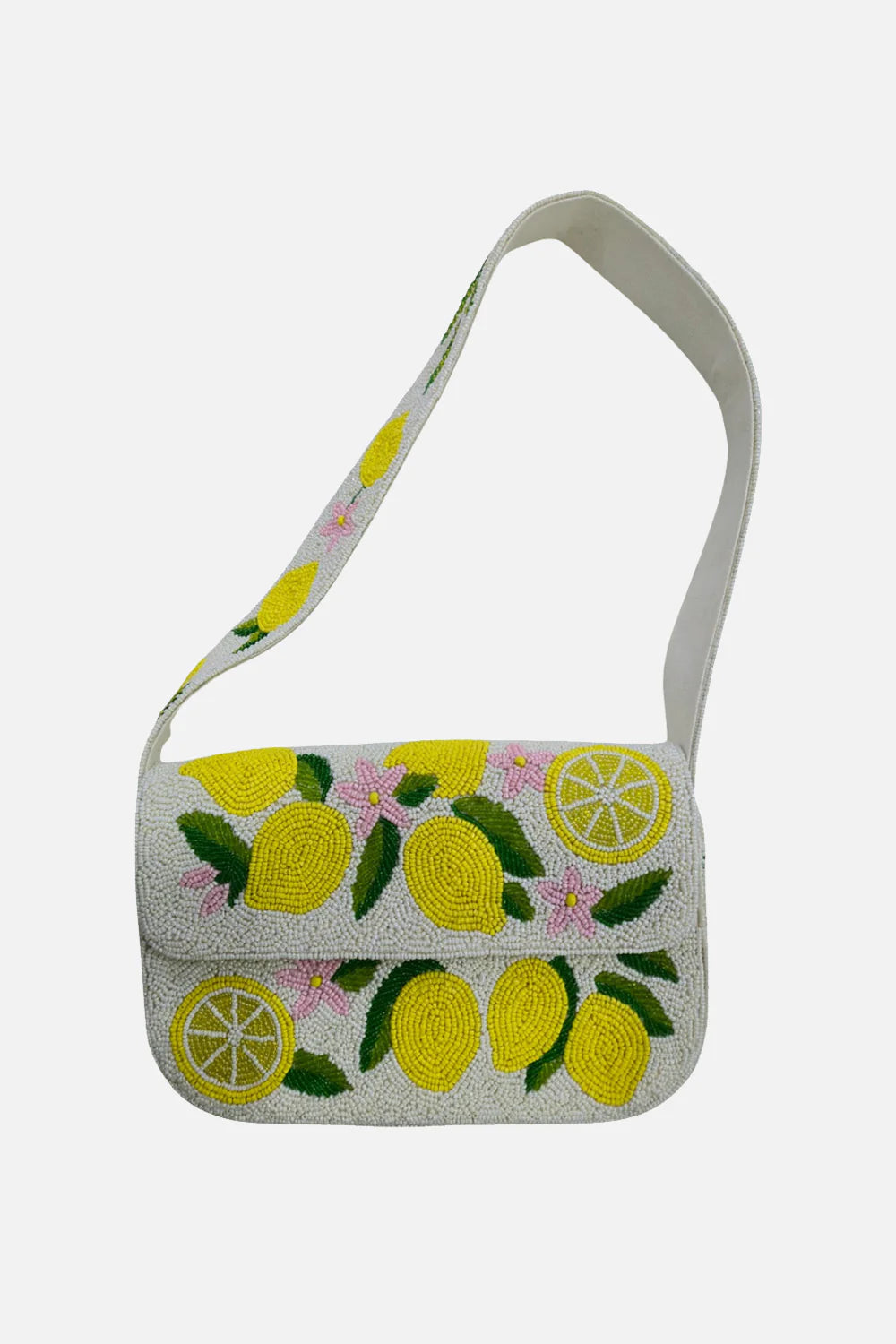 Lemon Beaded Shoulder Bag