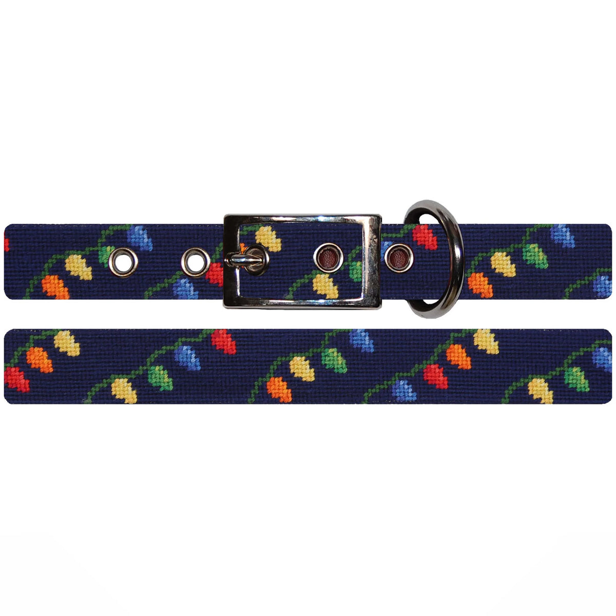 Christmas Lights Dog Collar (Dark Navy)
