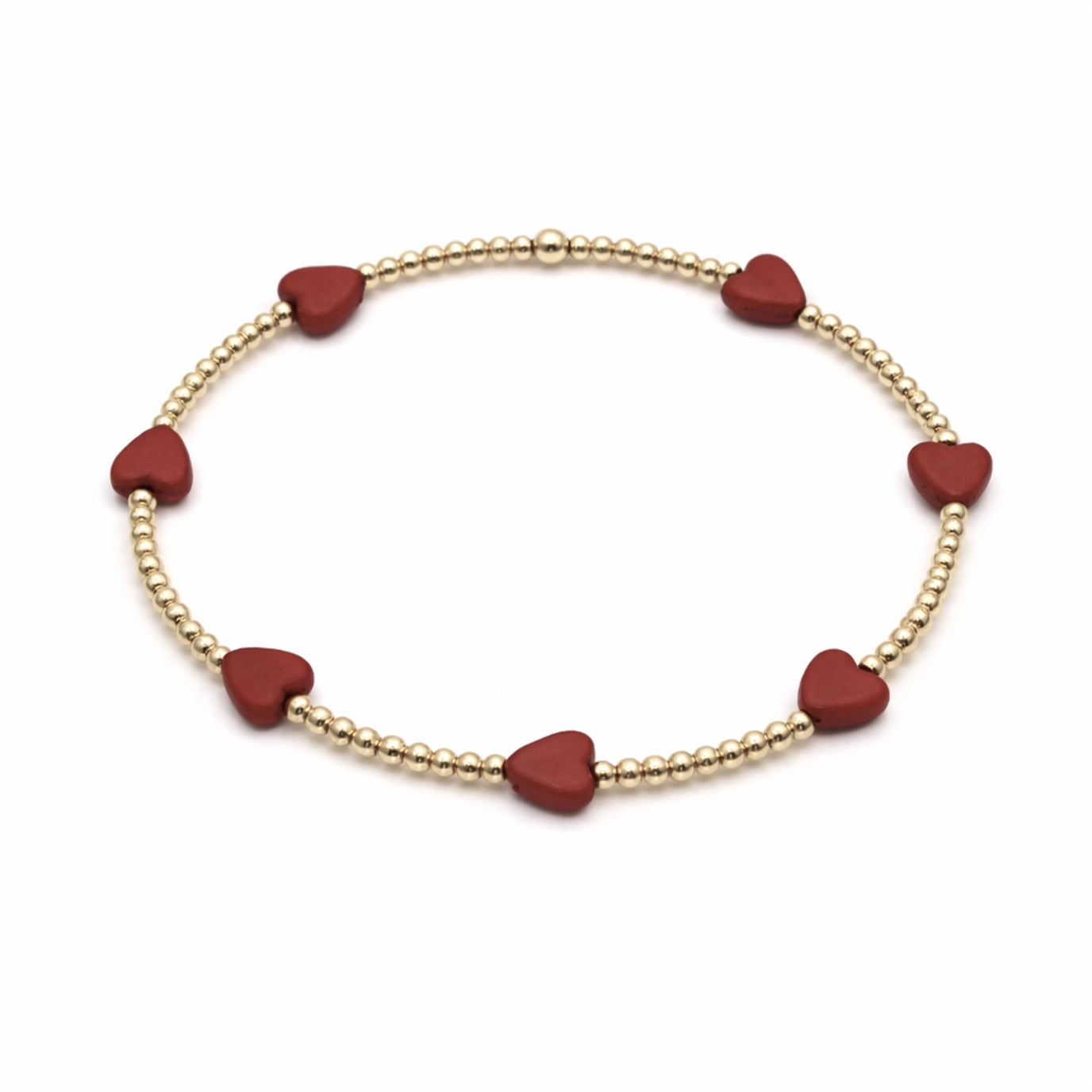The Love Bracelet in Matte Red Natural Stone
