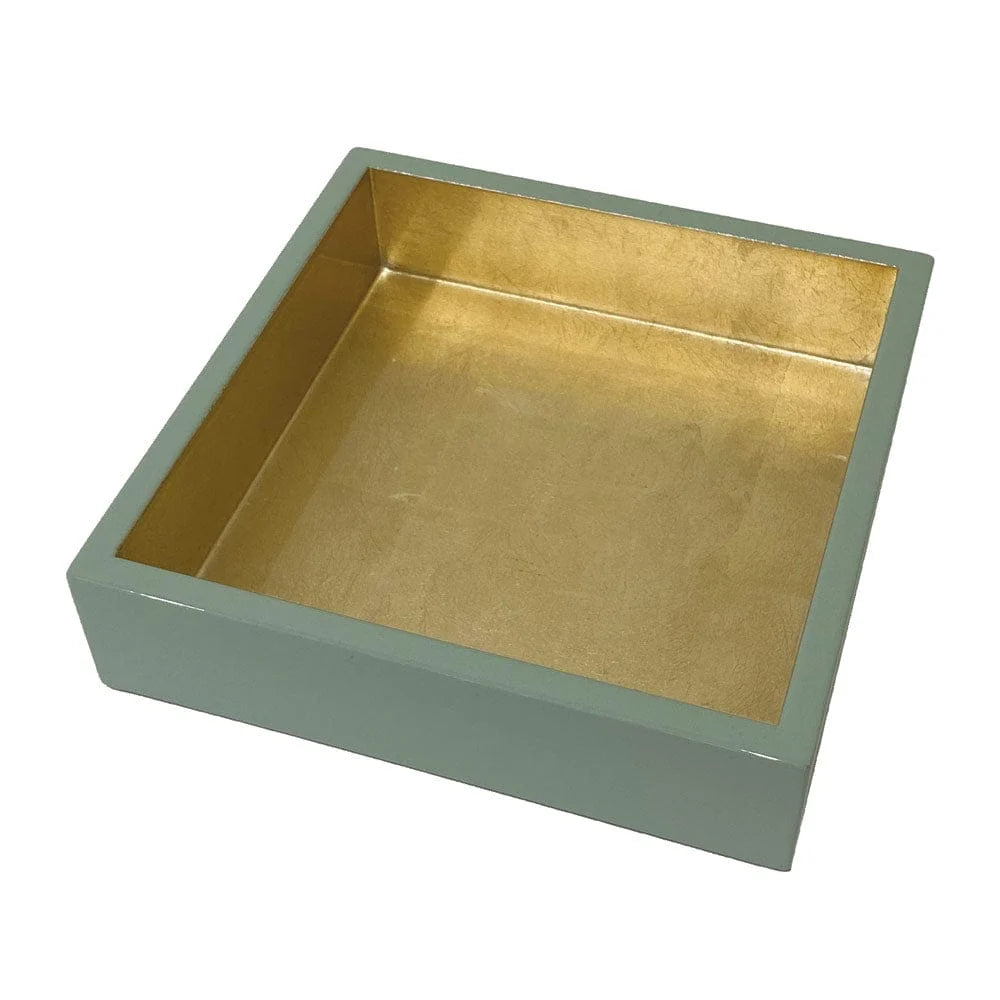 Celadon With Gold Lacquer Luncheon Napkin Holder