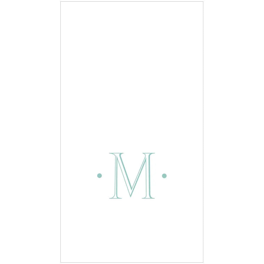 Antique Robin's Egg Single Initial Guest Towel Napkins