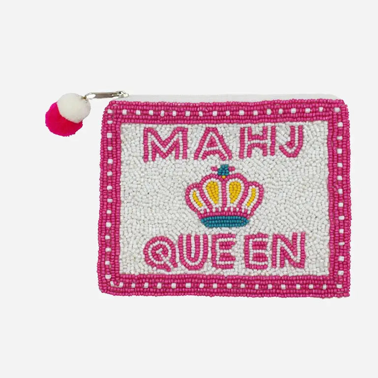 Mahj Queen Beaded Coin Pouch