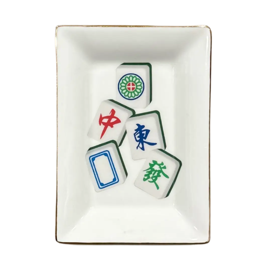 Mahjong Tiles Porcelain Trinket Tray