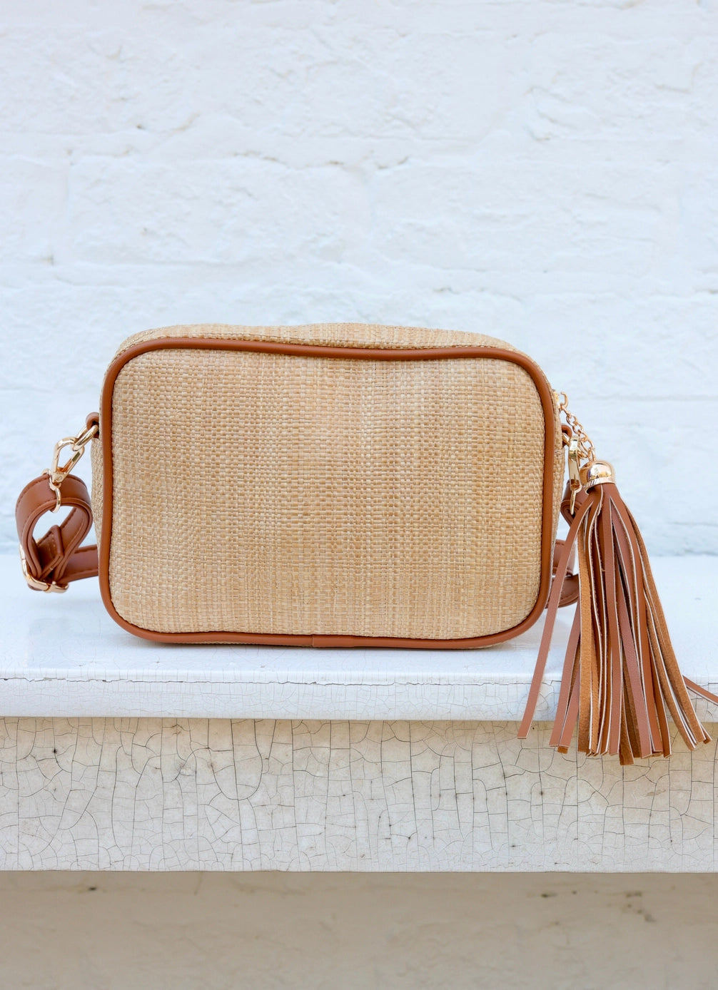 Caroline Hill Margoe Crossbody Natural Camel