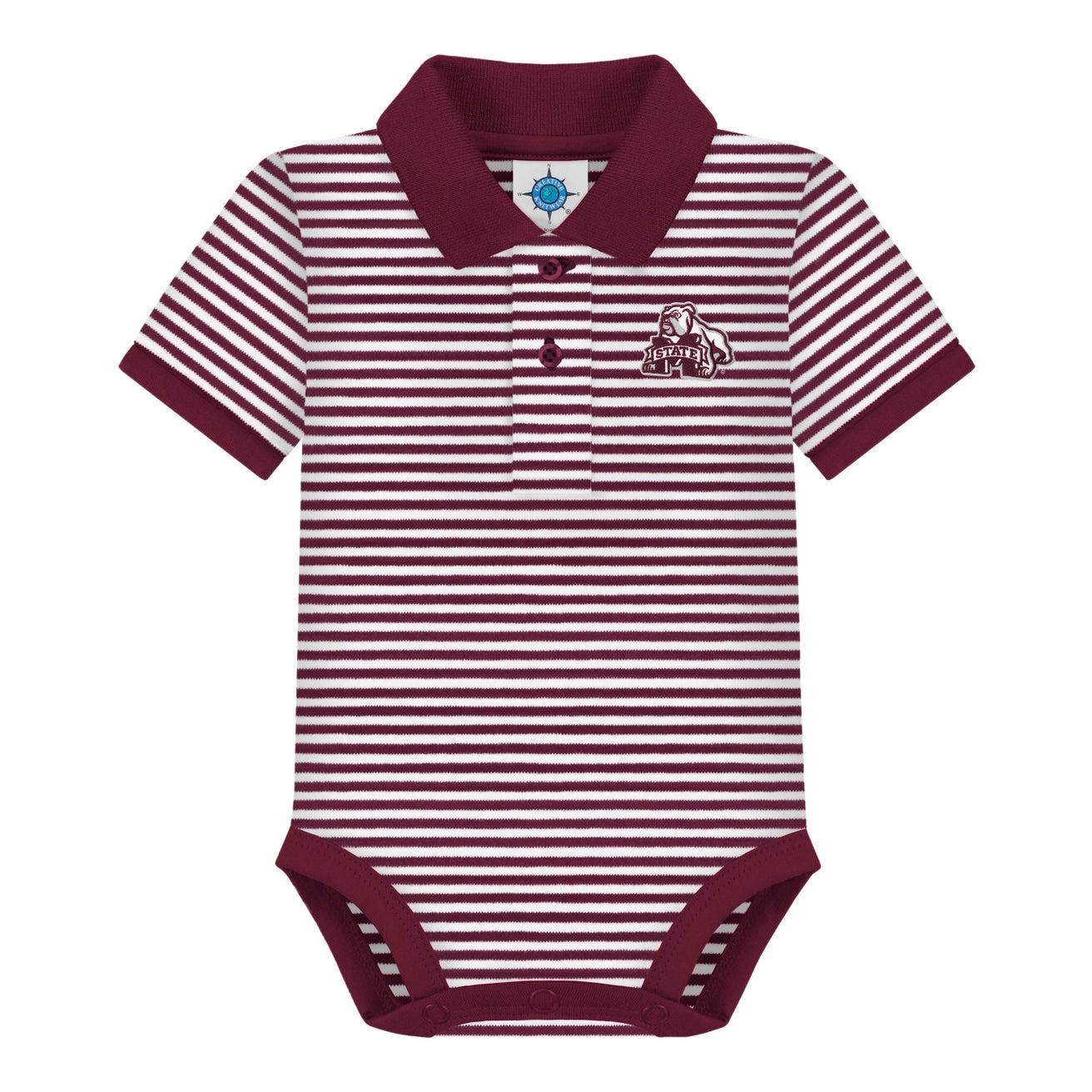 Mississippi State Bulldogs Striped Infant Polo Bodysuit