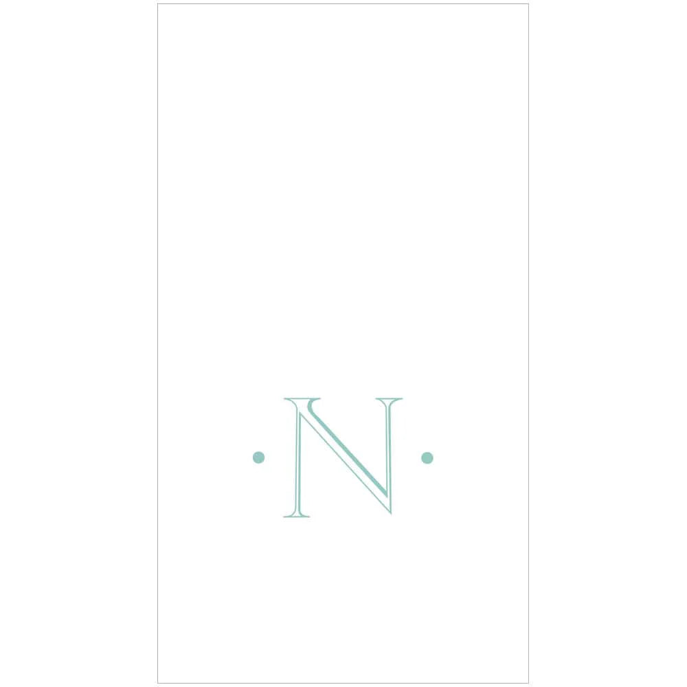 Antique Robin's Egg Single Initial Guest Towel Napkins