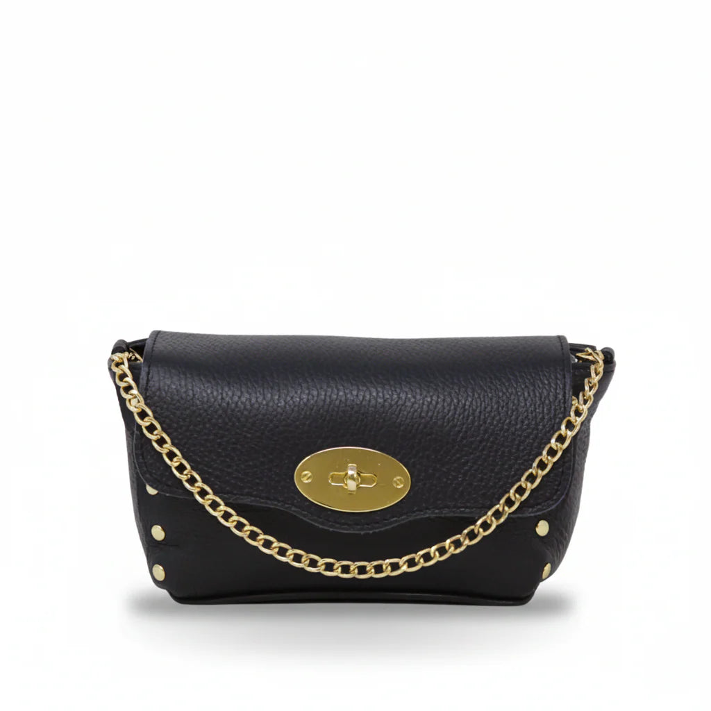 Genuine Italian Leather Top Handle Crossbody Bag