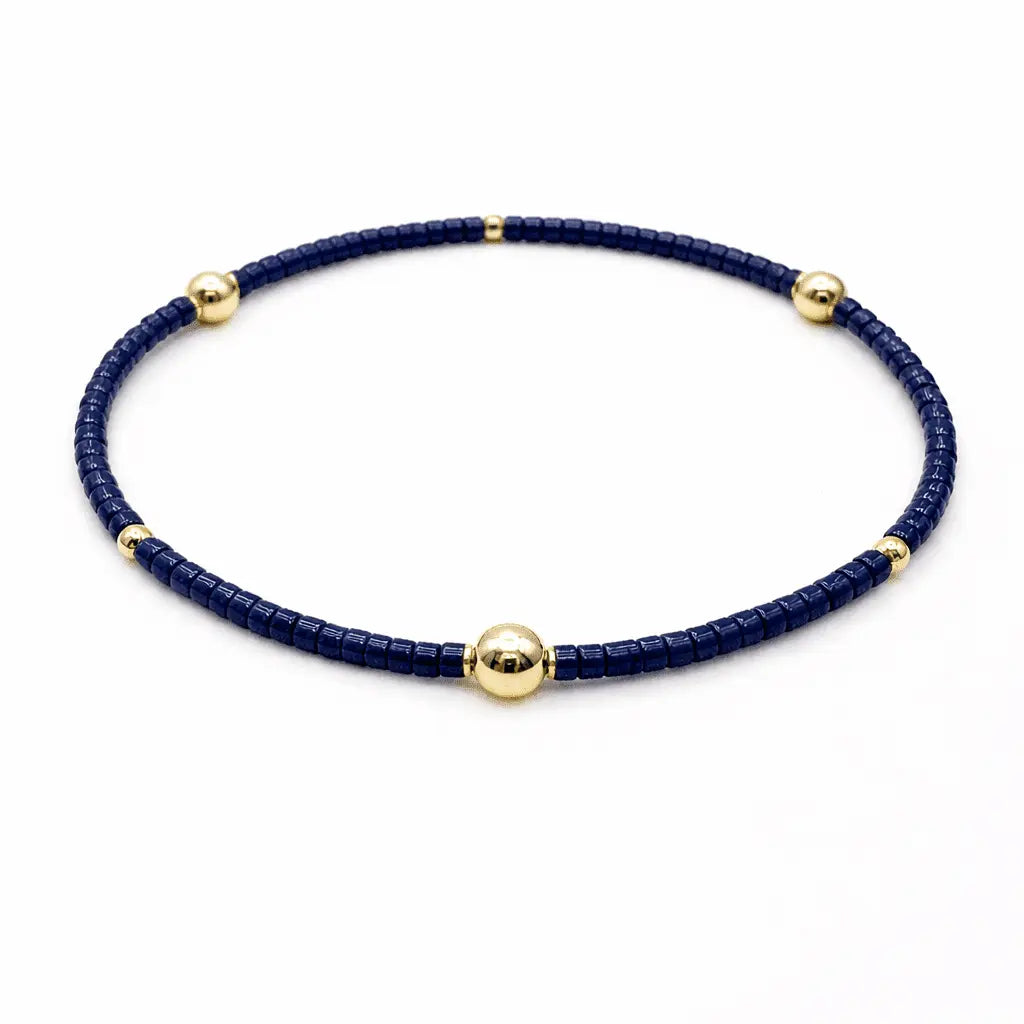 Game Day Gold-Filled & Seed Bead Waterproof Bracelet