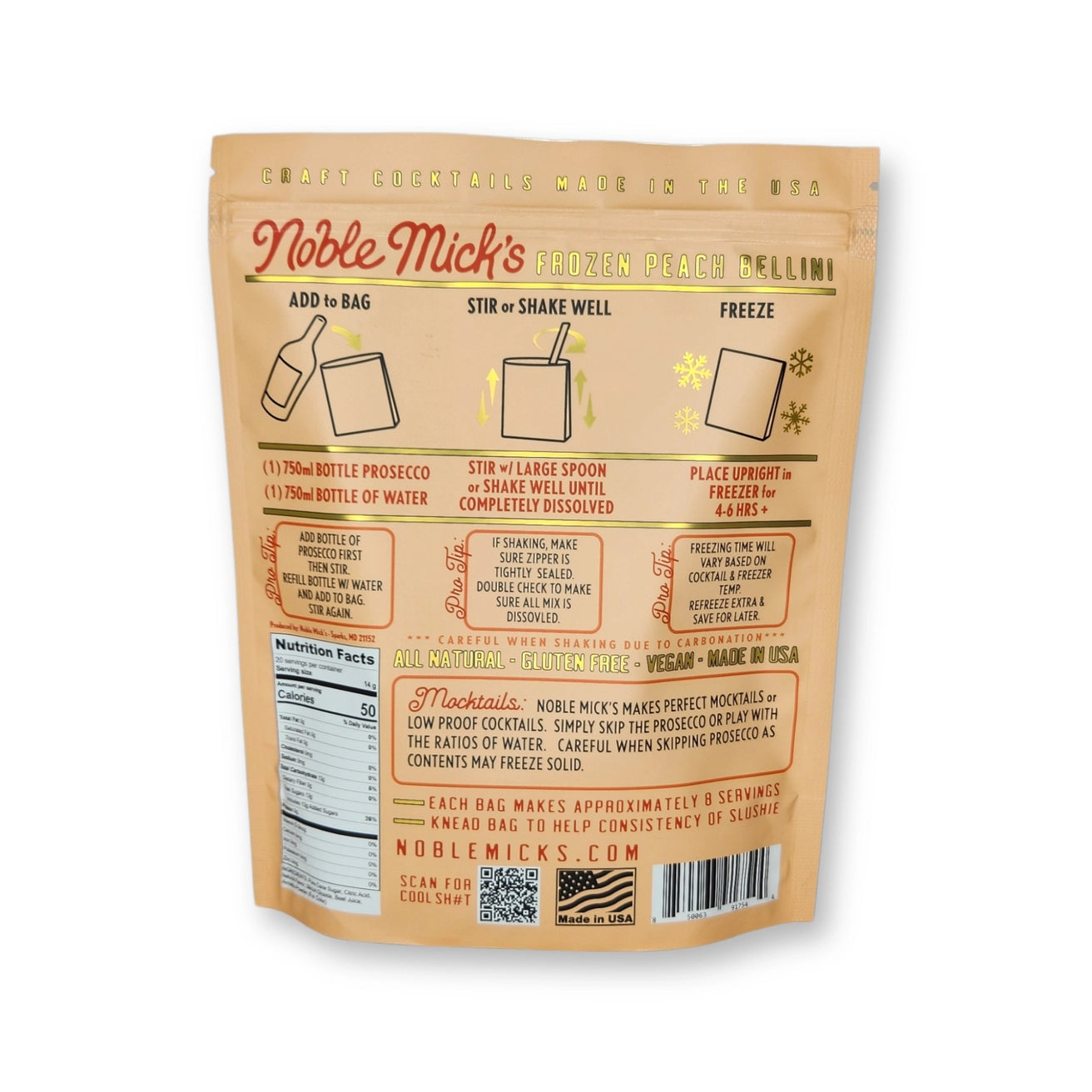 Noble Mick's Frozen Peach Bellini Cocktail Mix
