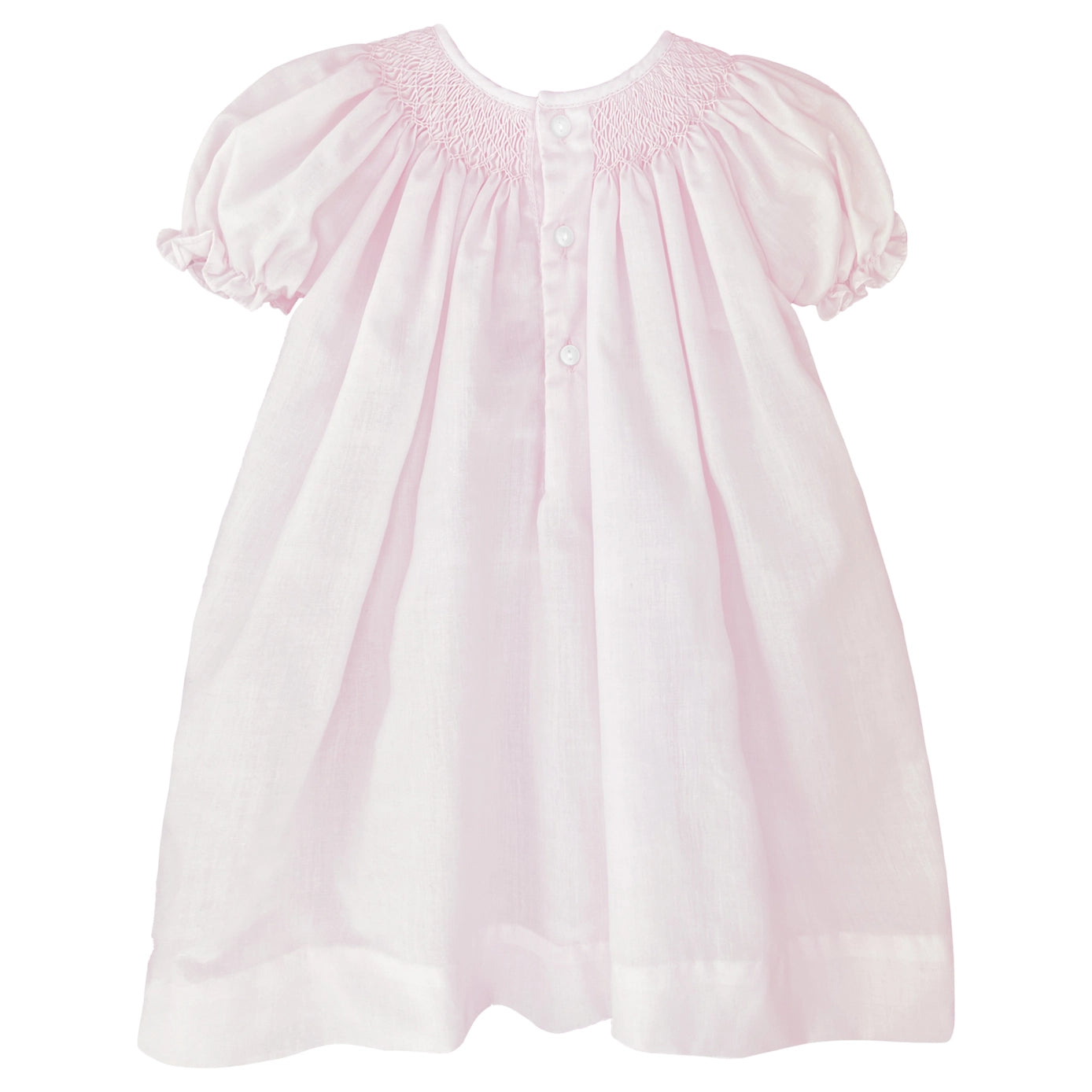 Pink Smocked Daygown with Raglan Embroidery