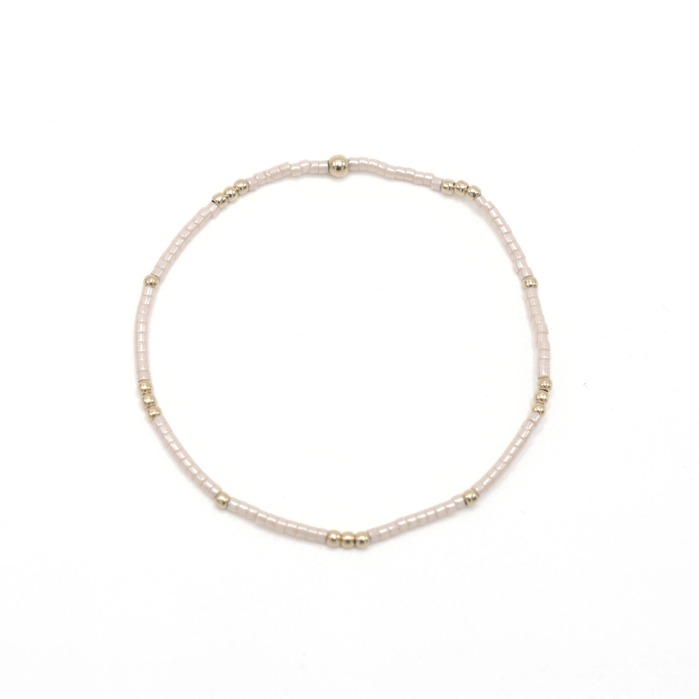 2mm Newport Palest Pink + Gold Filled Waterproof Bracelet