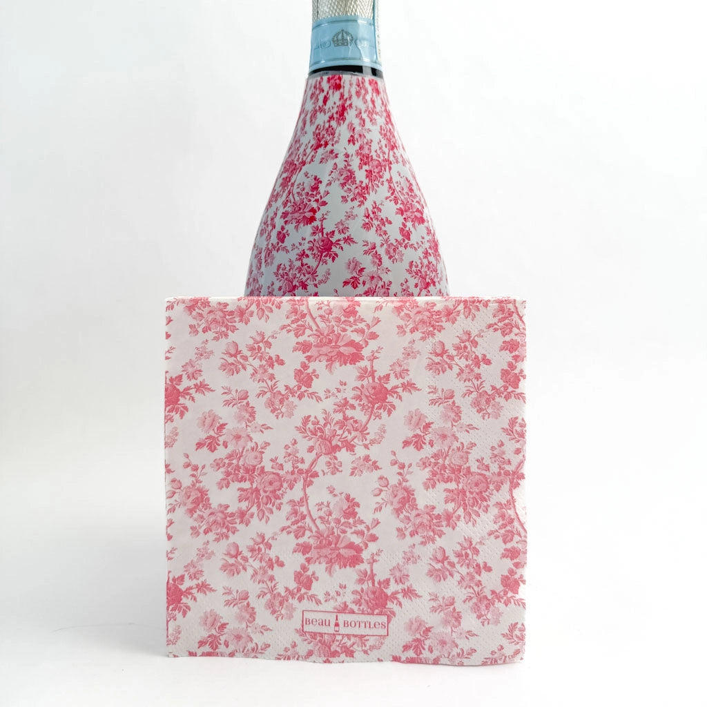 Beau Bottles Pink Floral Cocktail Napkins