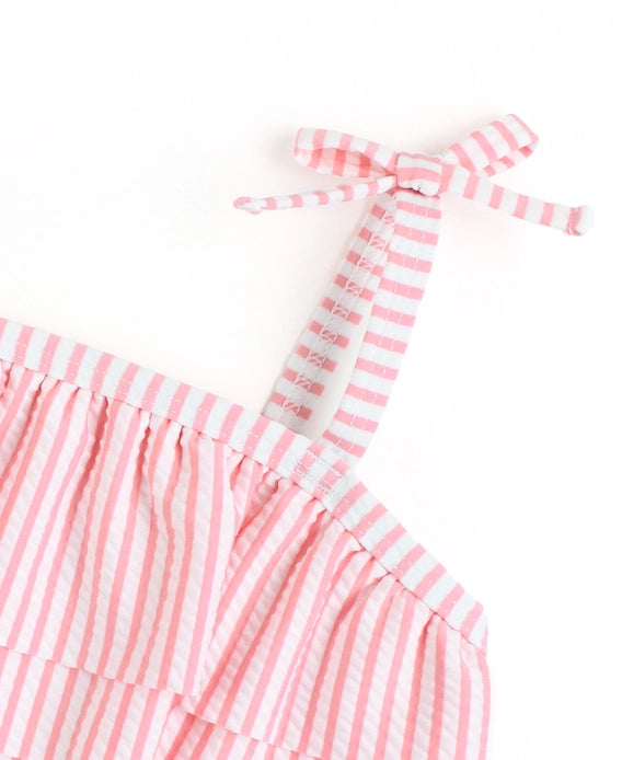 Seersucker Bow Ruffle Bikini