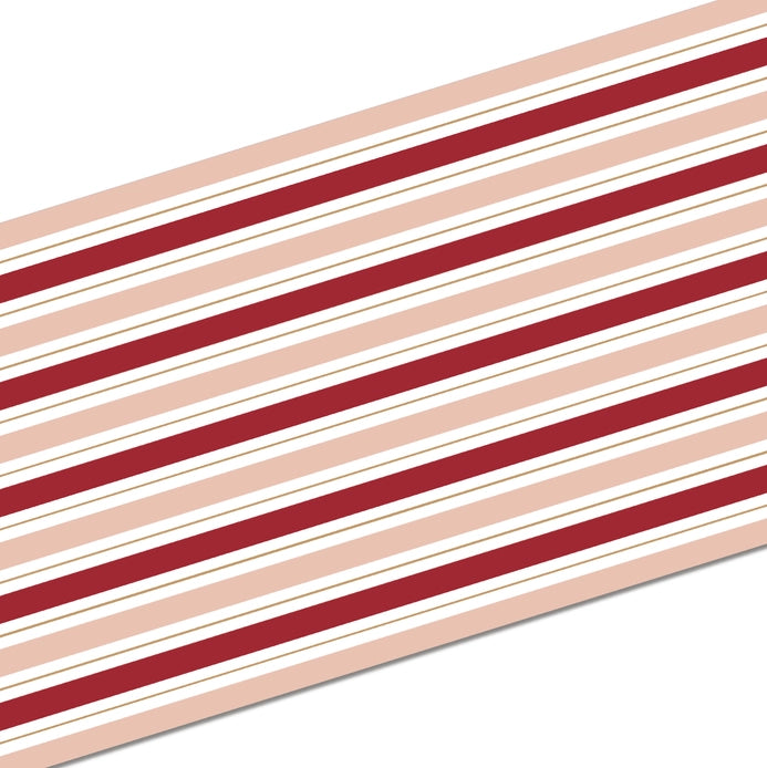 Pink and Red Striped Paper Table Runner