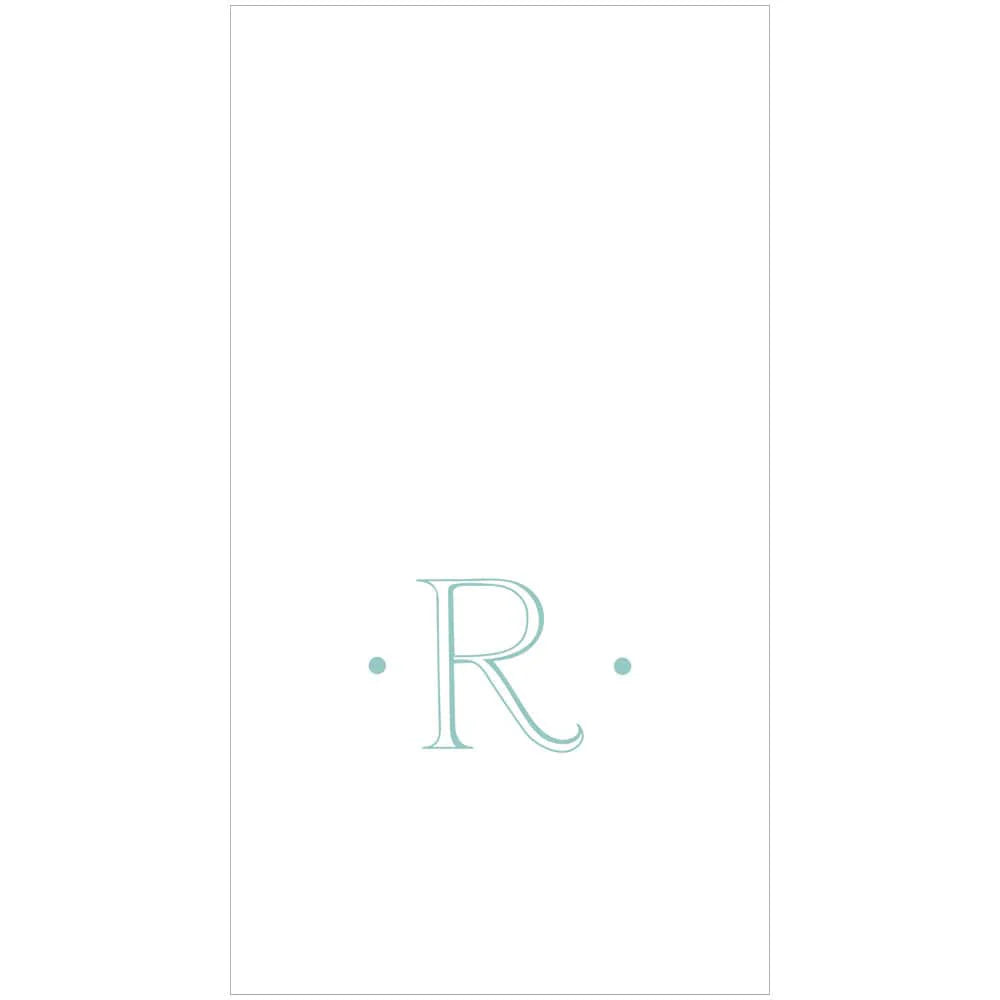 Antique Robin's Egg Single Initial Guest Towel Napkins