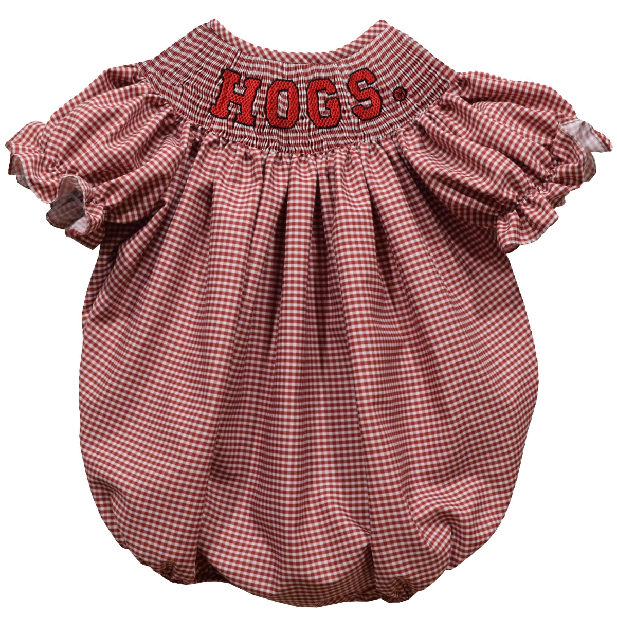 Arkansas Razorbacks Smocked Short Sleeve Girls Bubble