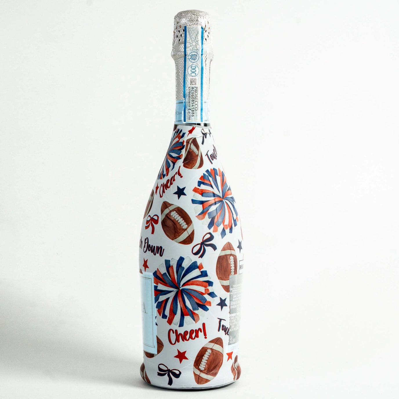 Beau Bottles Prosecco Wrap – Red and Navy Game Day