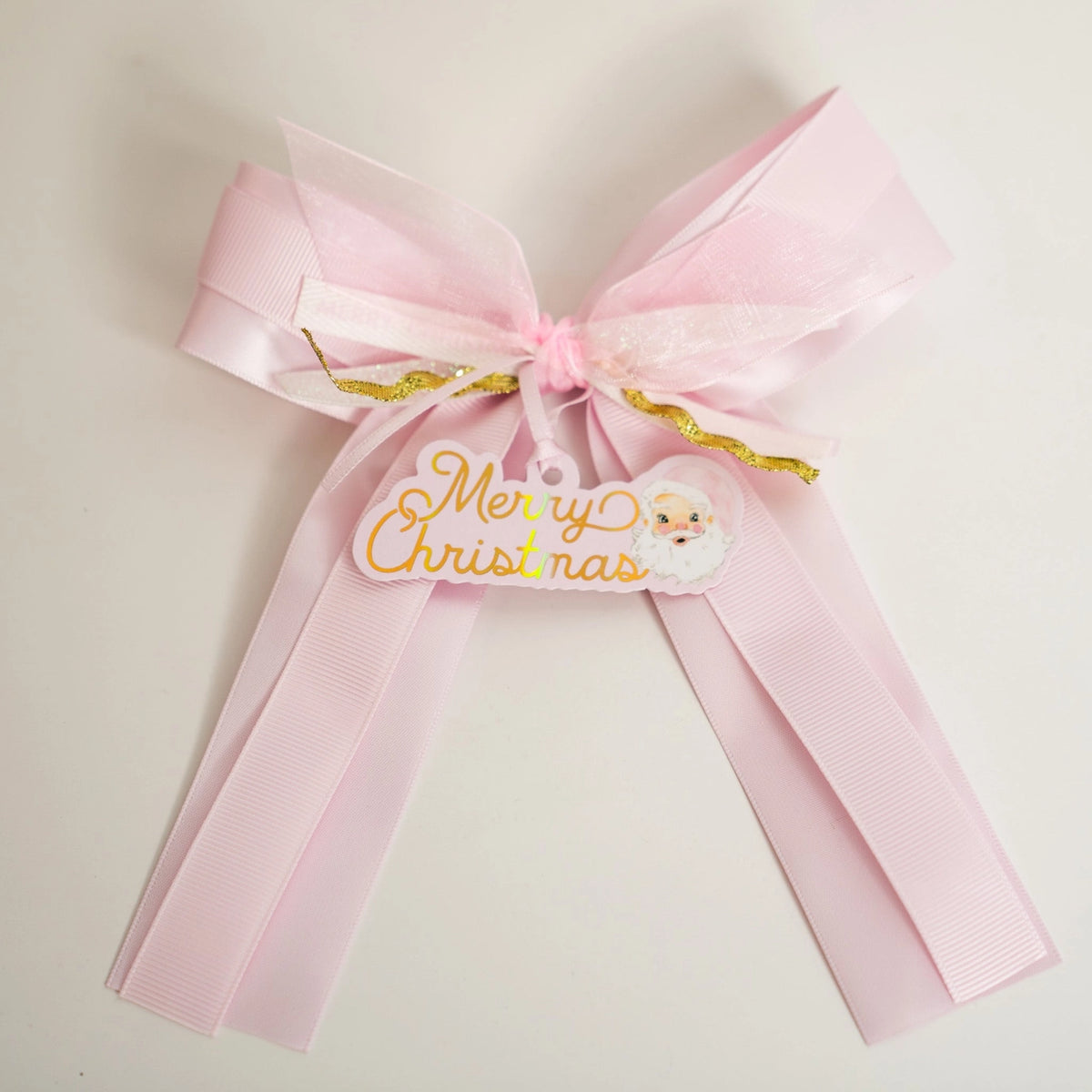 Beau Bottles X Wrapido!'s Limited Edition Watercolor Pink Santa Prosecco Wrap and Bougie Bottle Bow™ Matching Set