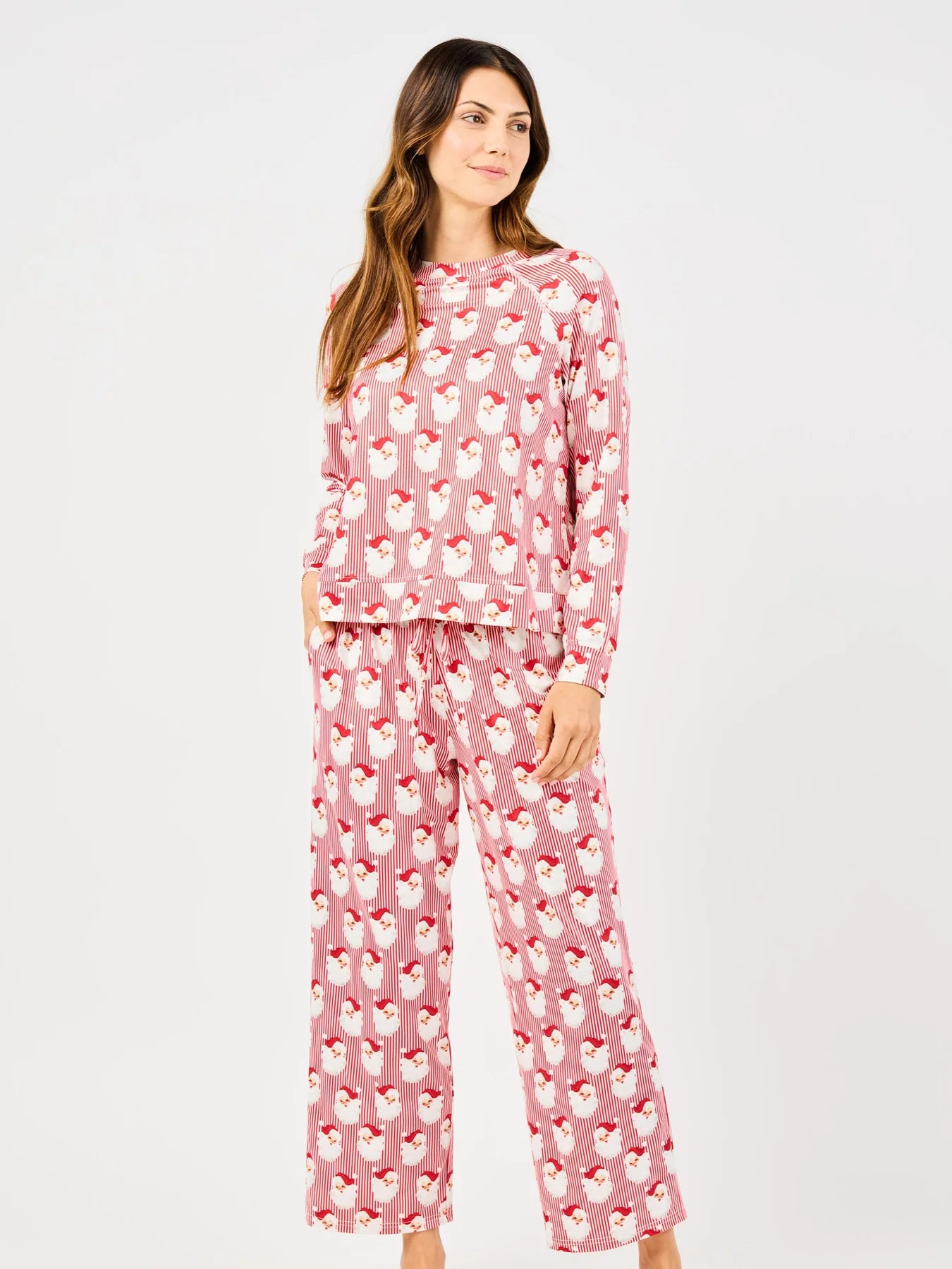 Women's Annie Pants Set – Santa Baby Red
