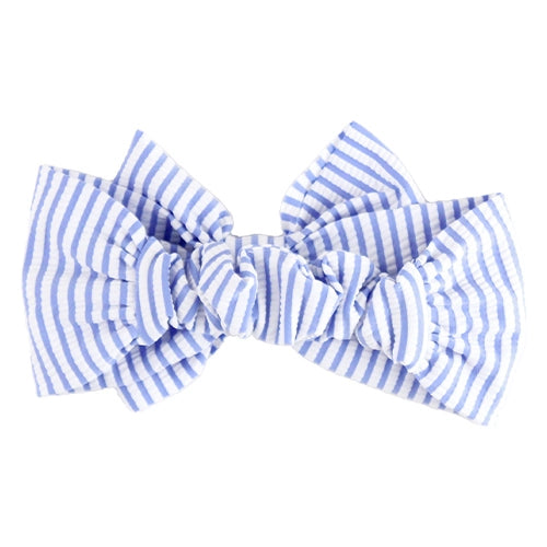 Periwinkle Blue Seersucker Swim Bow Headband