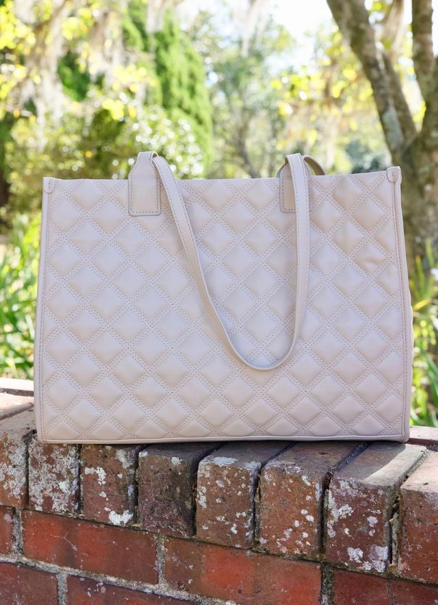Caroline Hill Shane Tote Nude Quilted Dq
