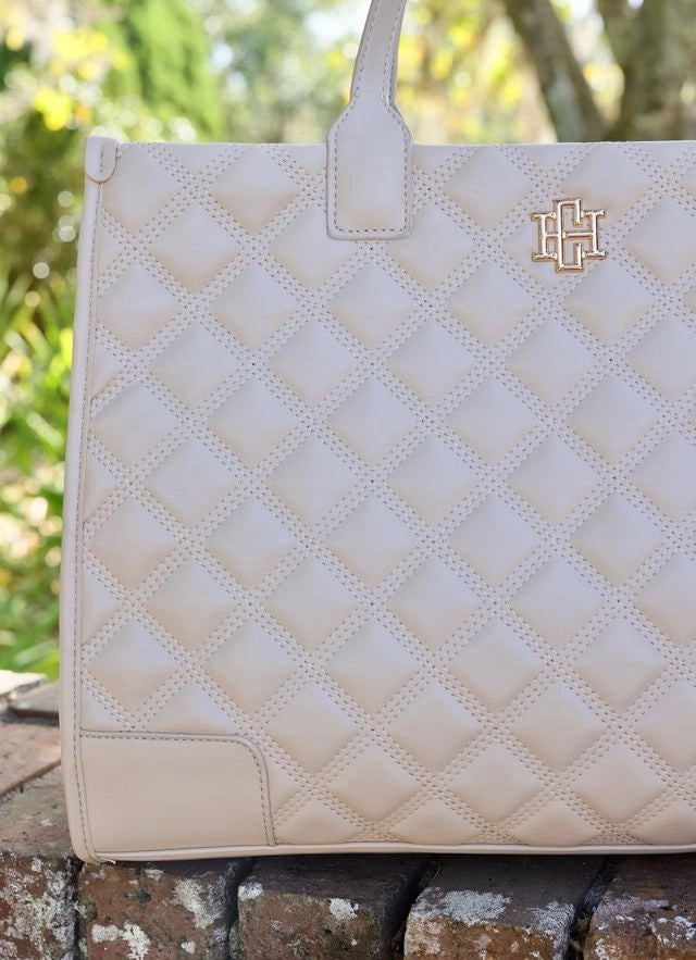 Caroline Hill Shane Tote Nude Quilted Dq