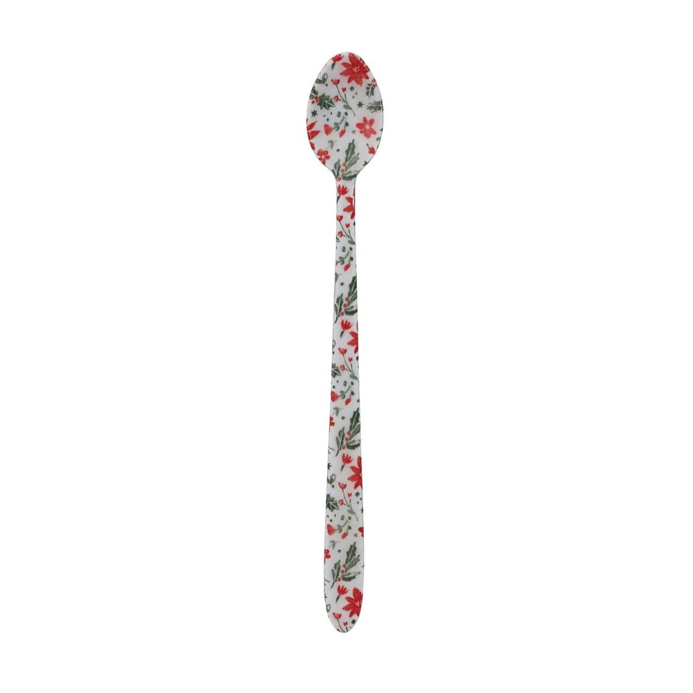 Holiday Enameled Stainless Steel Cocktail Spoon