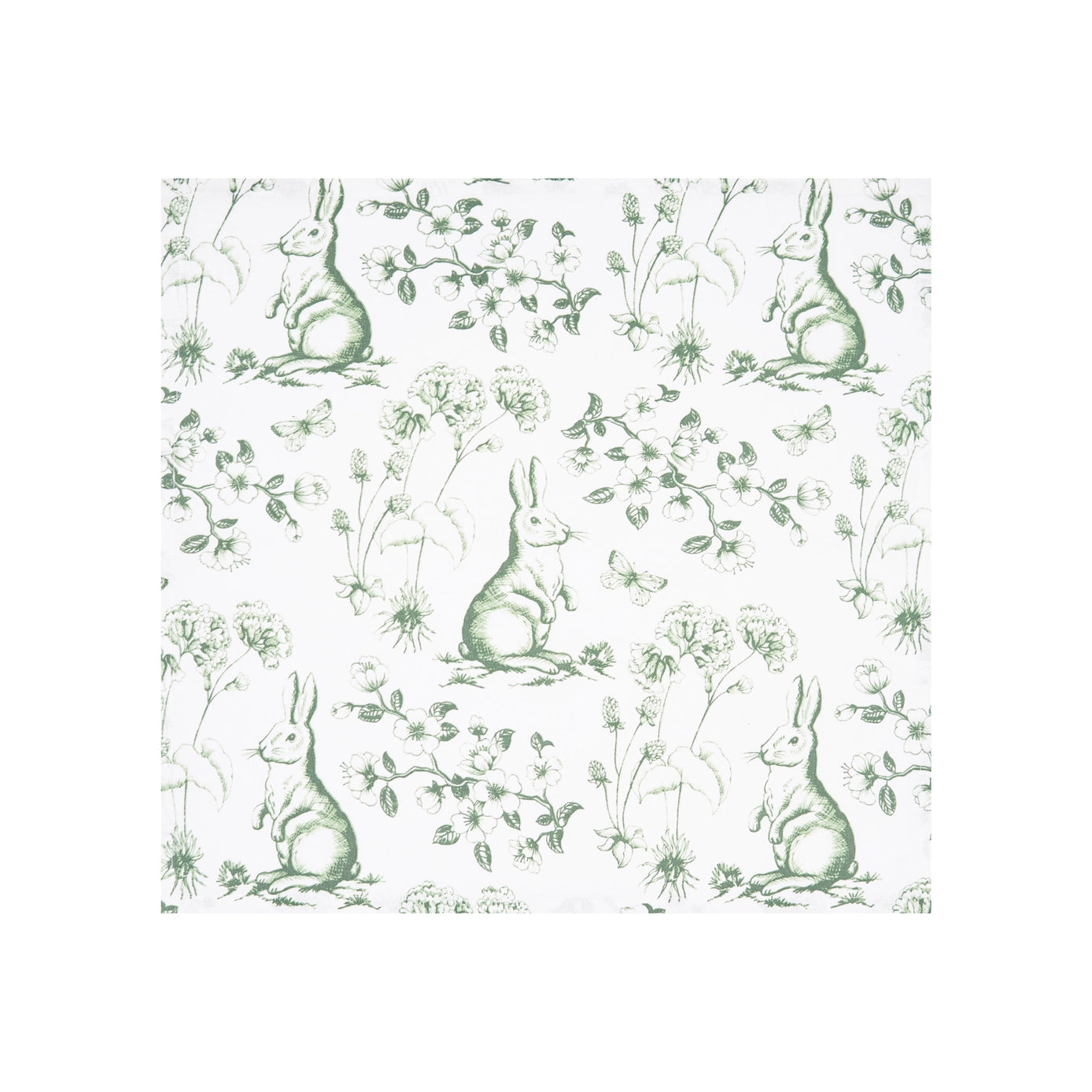 Spring Greens Bunny Toile Napkin