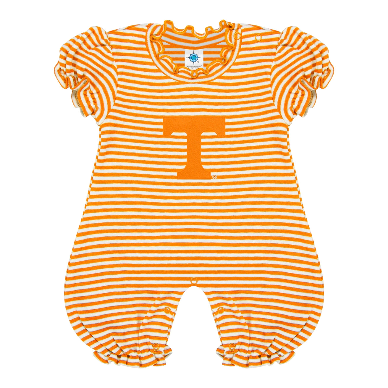 Tennessee Volunteers Striped Infant Puff Sleeve Romper