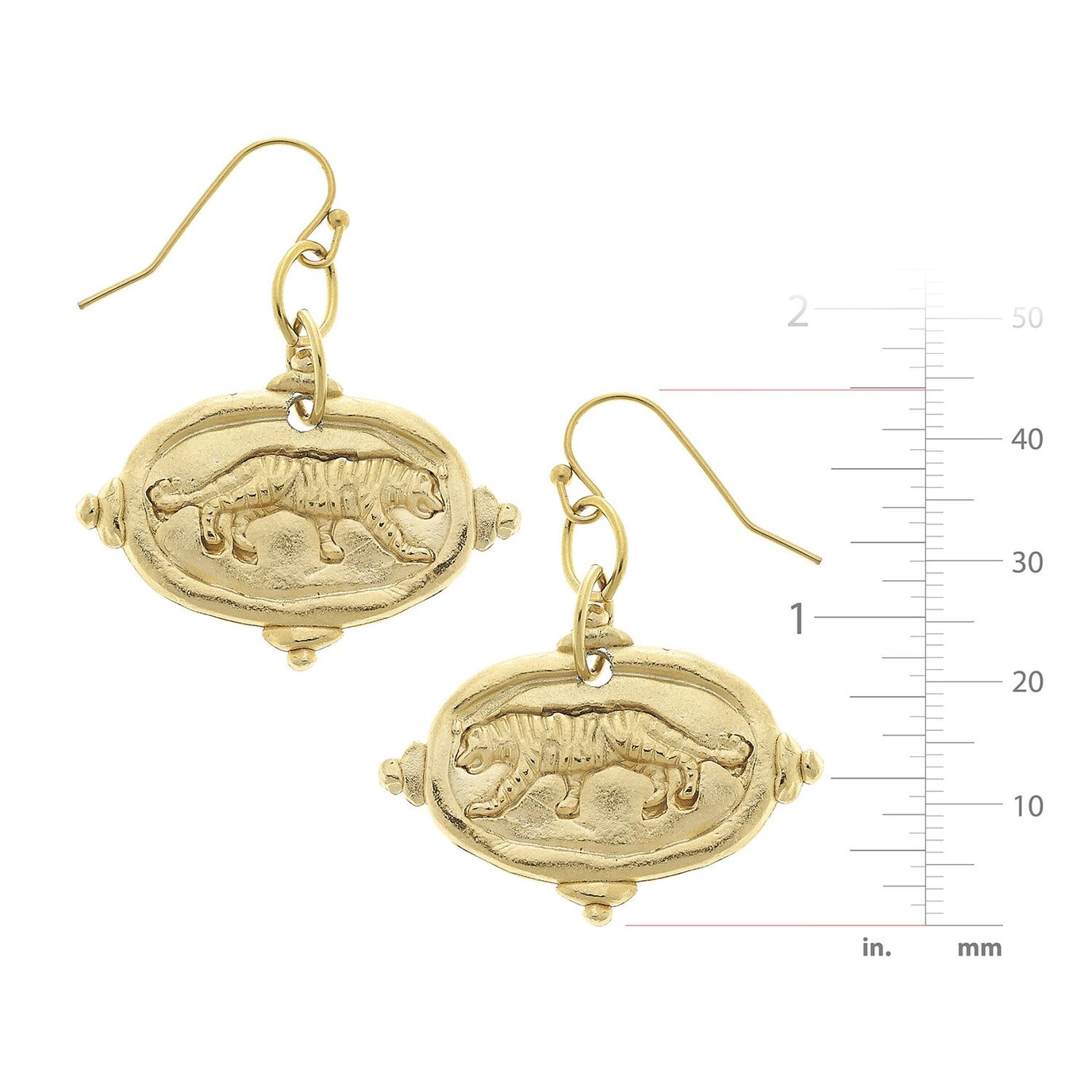 Susan Shaw Tiger Intaglio Earrings