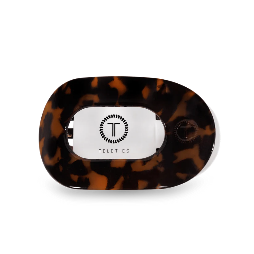 Teleties Tortoise Flat Round Hair Clip
