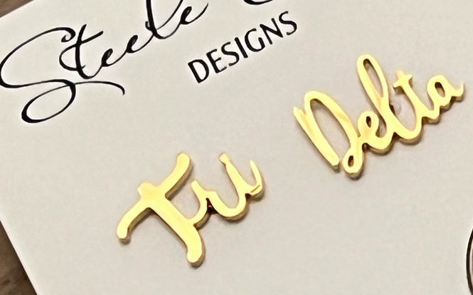 Tri Delta Sorority Stud Earrings