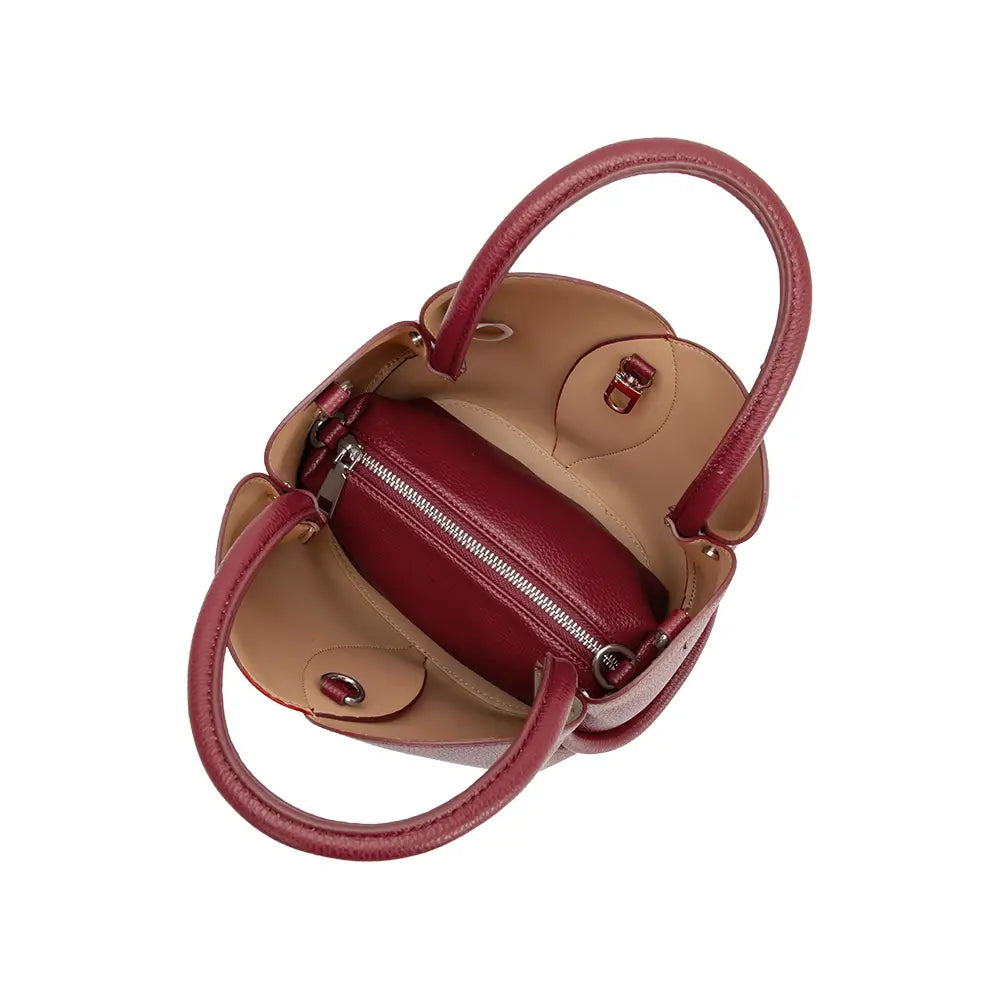 Tulip Burgundy Top Handle Bag