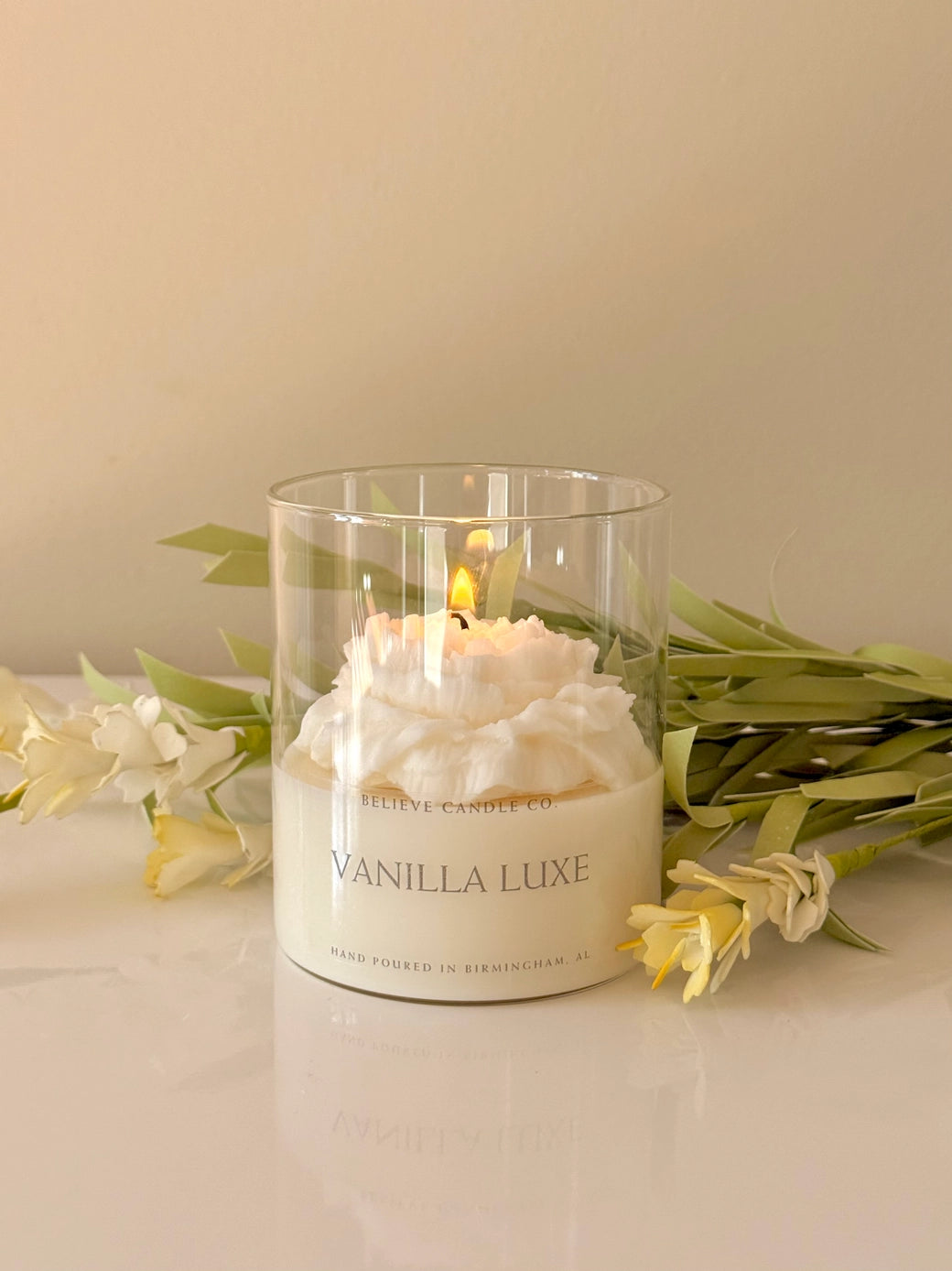 Believe Candle Co. Vanilla Luxe Floral Candle