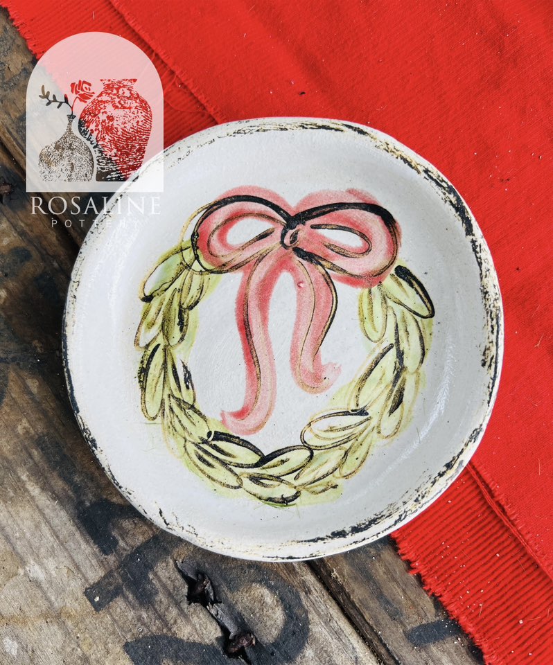 Rosaline Pottery Wreath Trinket Tray