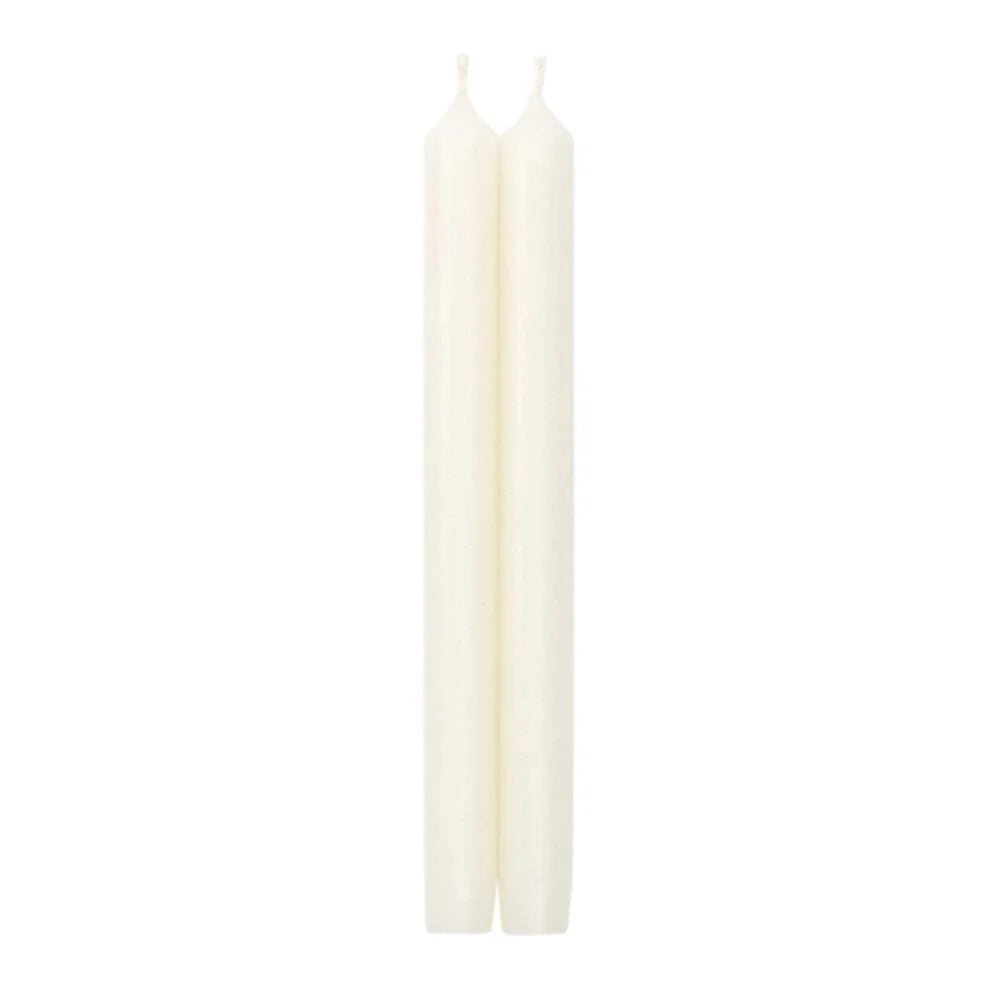 White 10" Crown Taper Candle Set of 2