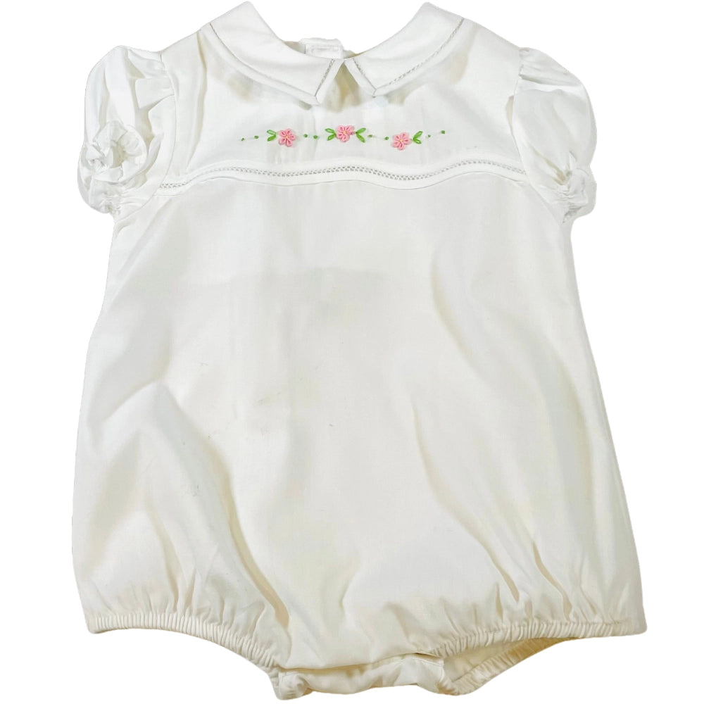 White Hand Embroidered Bubble with Beautiful Bonnet