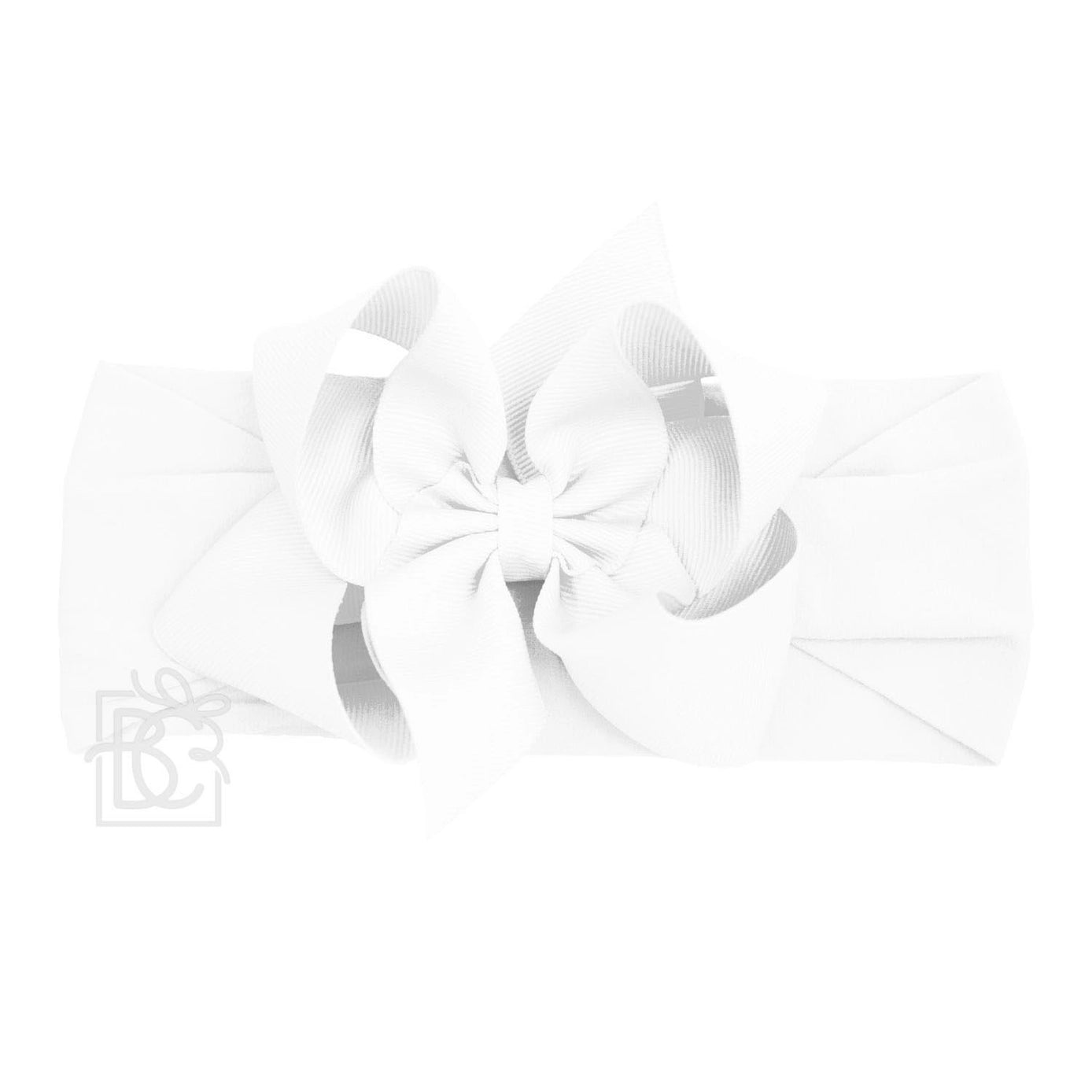 Wide Pantyhose Headband with Classic Grosgrain Bow