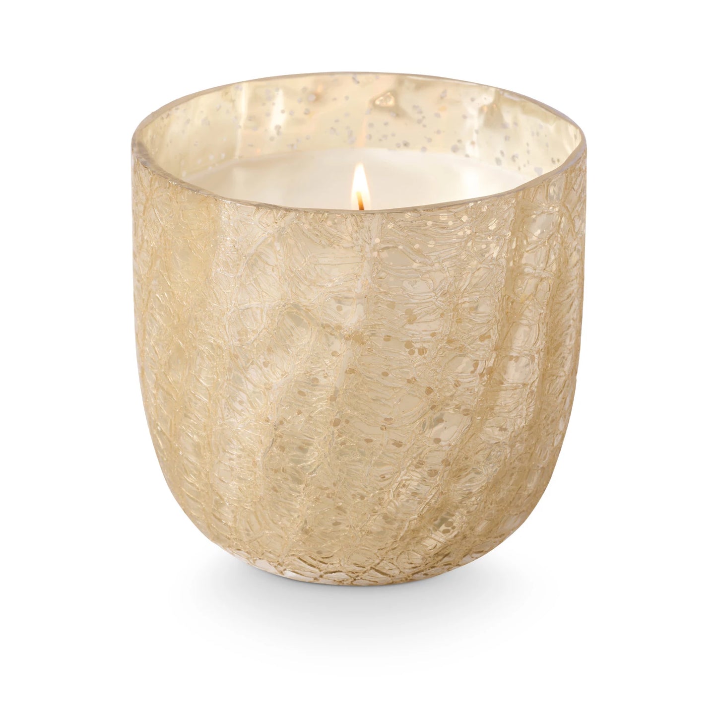 Illume Winter White Large Boxed Crackle Glass Candle