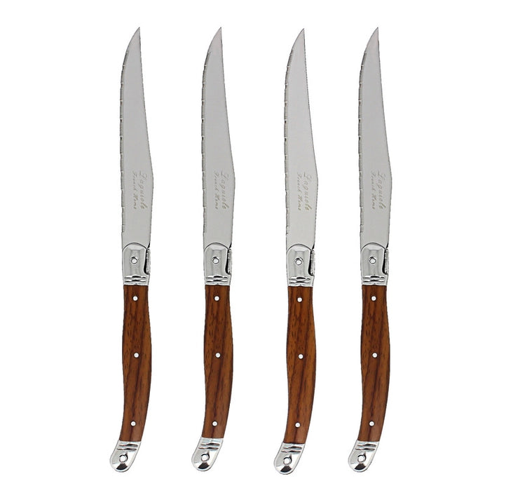 French Home Laguiole Wood Grain Steak Knife Set