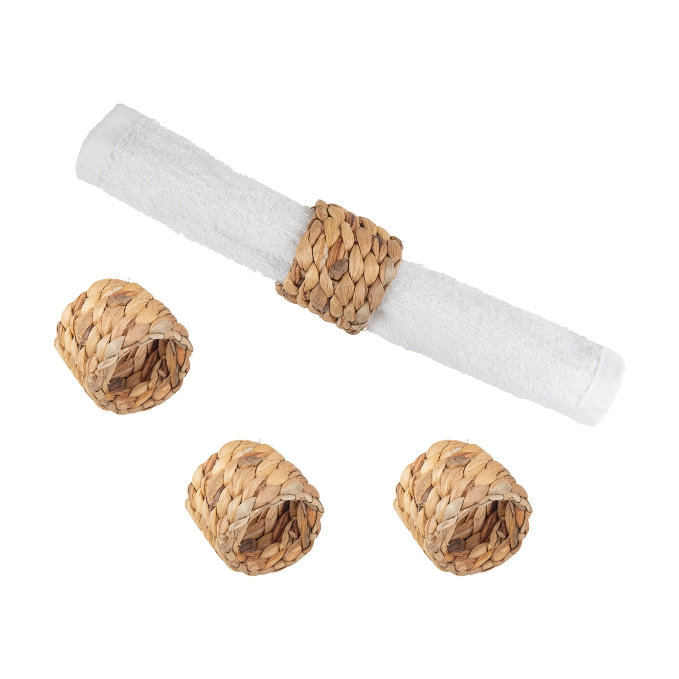 Woven Hyacinth Napkin Ring Set of 4