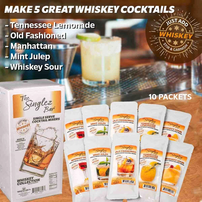 Singlez Bar 10-Pack Whiskey Single Serve Mixers