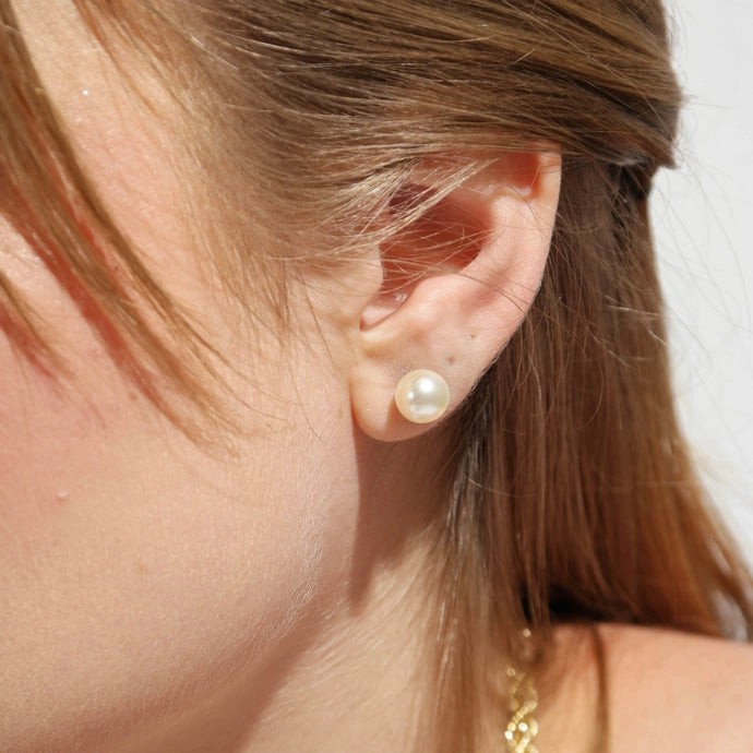 18k Gold Filled 6 mm Classic Pearl Stud