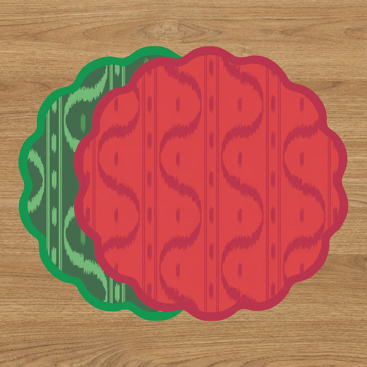 VIDA Festive Reversible Placemats Set of 4 (Green & Red)
