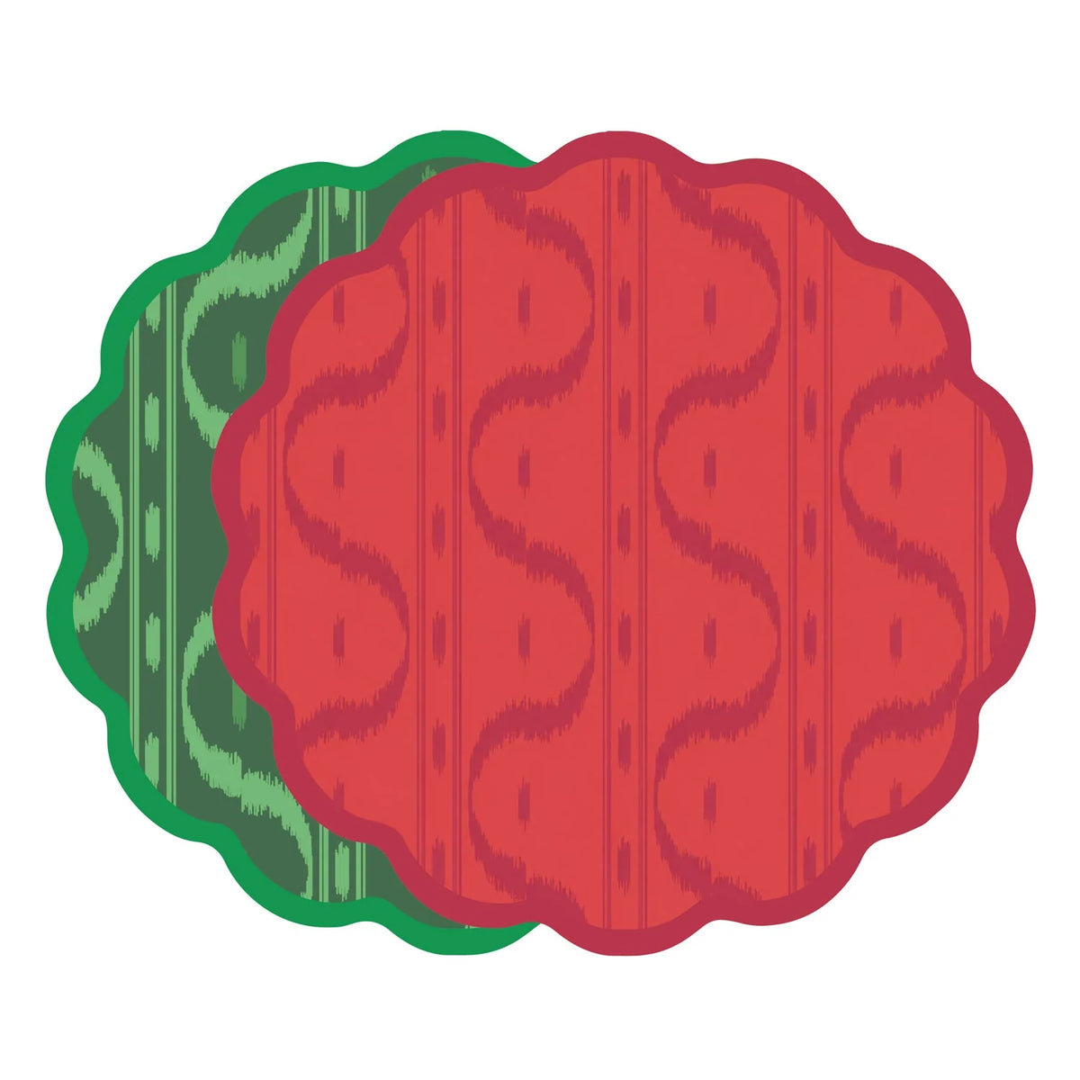 VIDA Festive Reversible Placemats Set of 4 (Green & Red)
