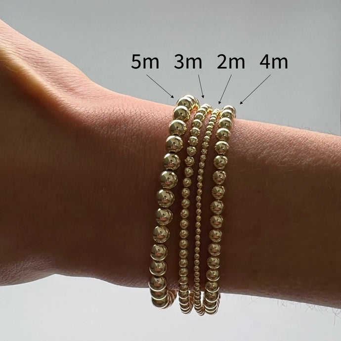 2mm Gold Ball Bracelet