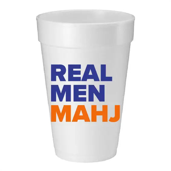 “REAL MEN MAHJ" FOAM CUPS
